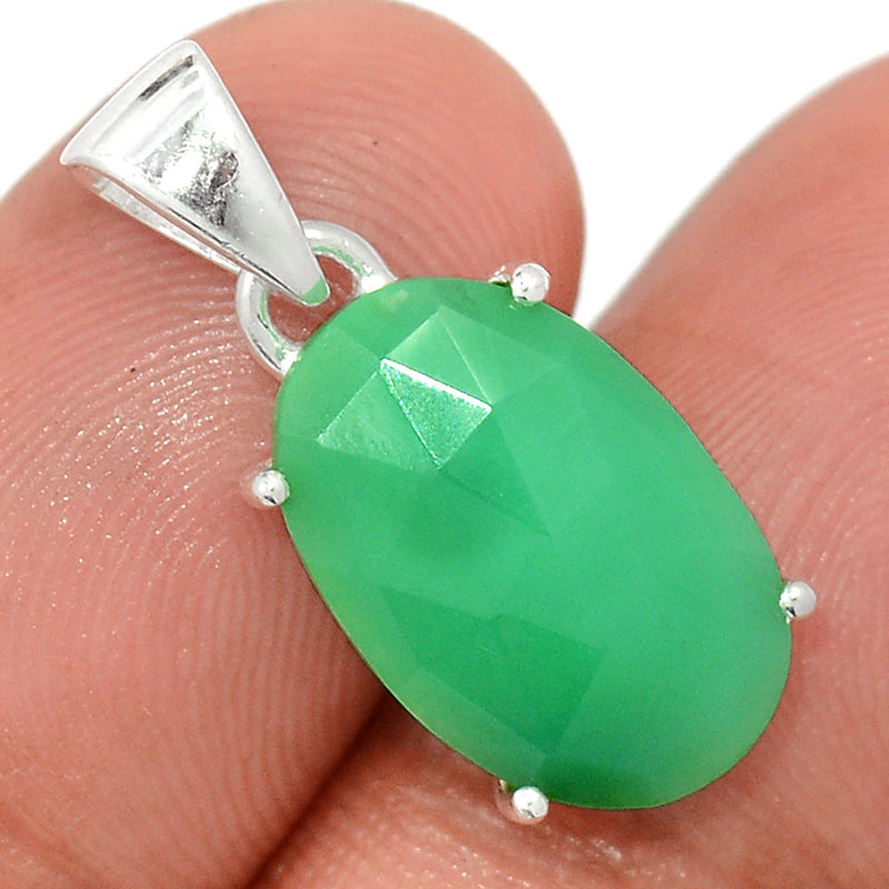 1" Claw - Chrysoprase Faceted Pendants - CPFP161