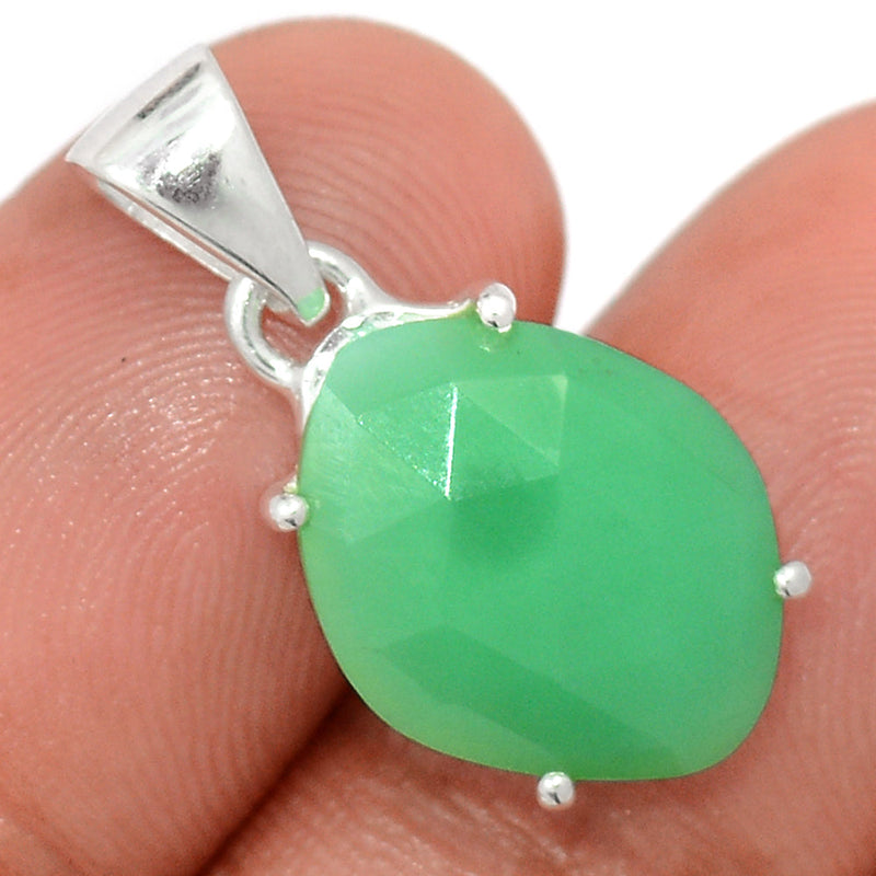 1" Claw - Chrysoprase Faceted Pendants - CPFP163
