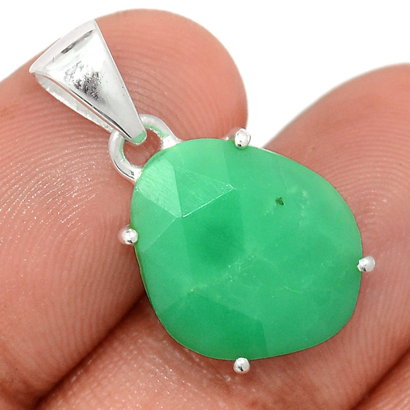 1" Claw - Chrysoprase Faceted Pendants - CPFP169