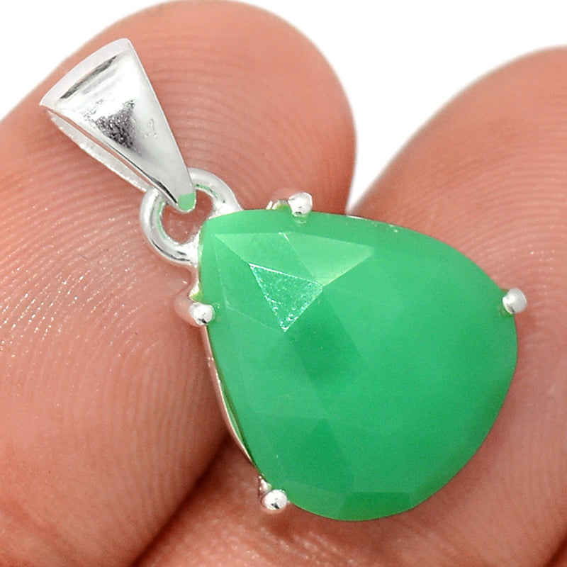 1" Claw - Chrysoprase Faceted Pendants - CPFP170
