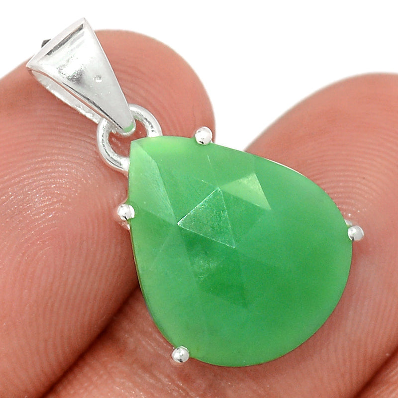 1" Claw - Chrysoprase Faceted Pendants - CPFP173