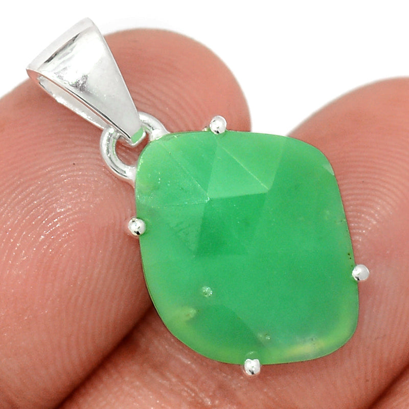 1" Claw - Chrysoprase Faceted Pendants - CPFP178