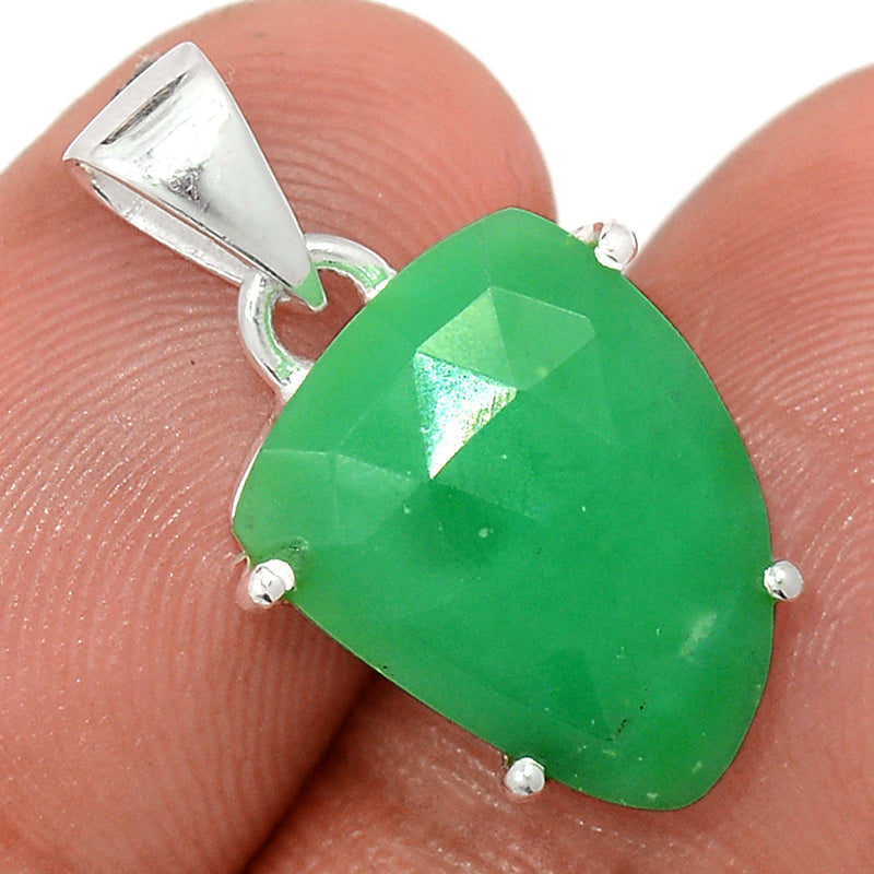 1" Claw - Chrysoprase Faceted Pendants - CPFP179