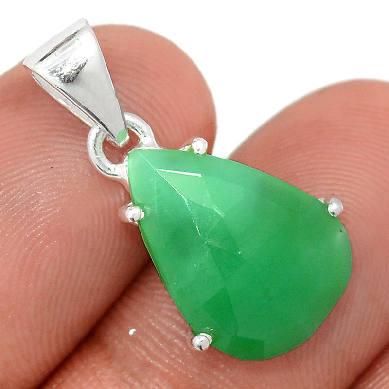 1" Claw - Chrysoprase Faceted Pendants - CPFP181