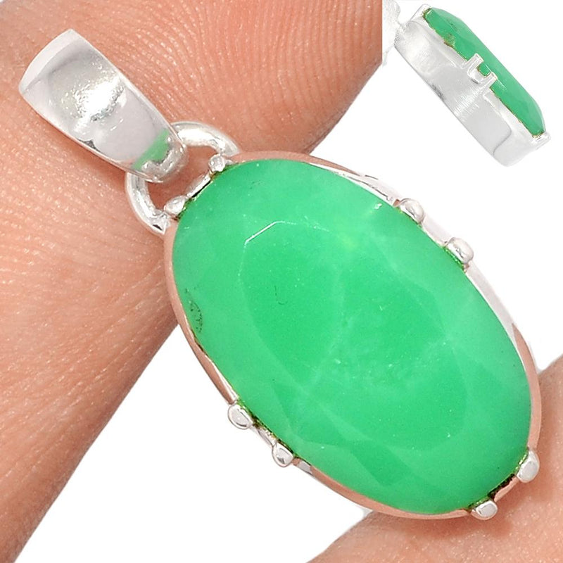 1.2" Claw - Faceted Chrysoprase Pendants - CPFP2