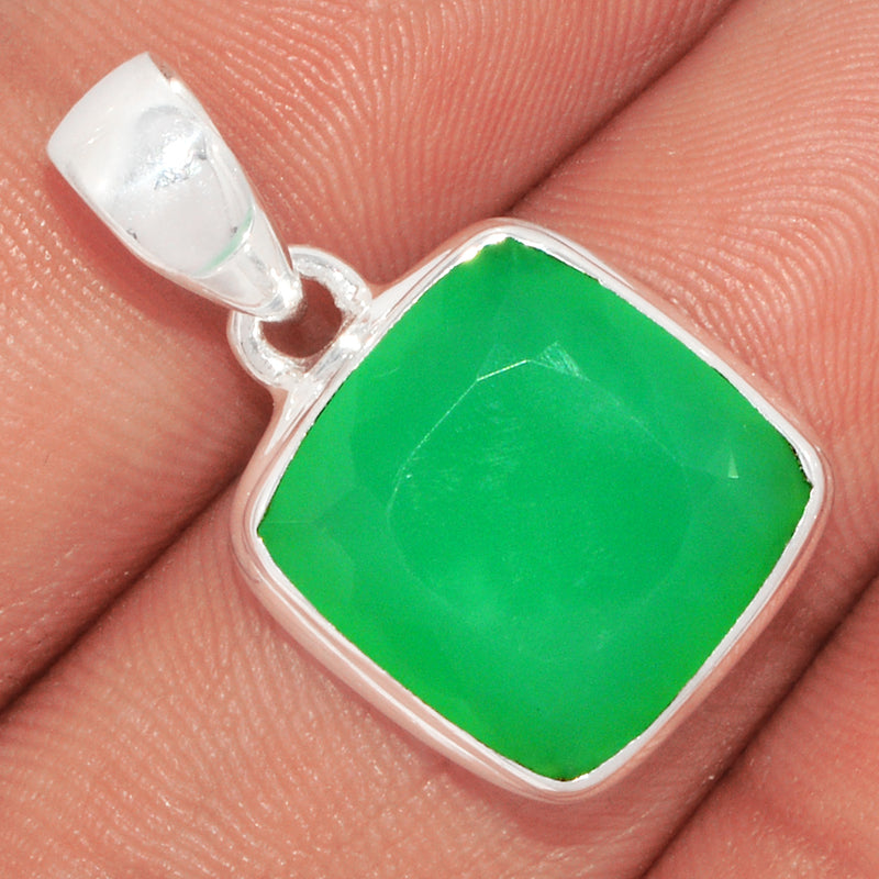 1" Chrysoprase Faceted Pendants - CPFP81