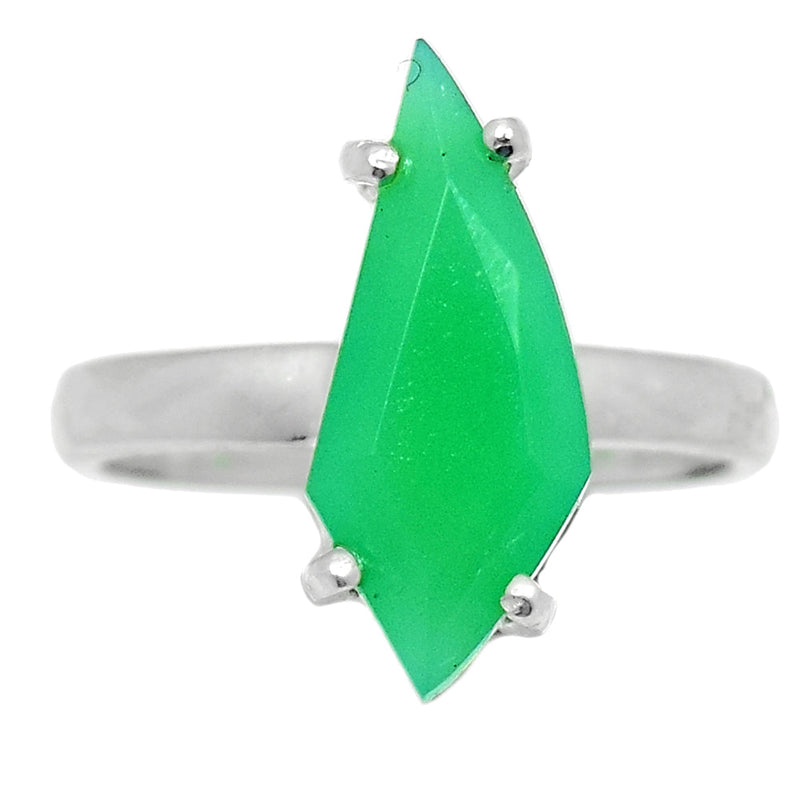 Chrysoprase Faceted Ring - CPFR128
