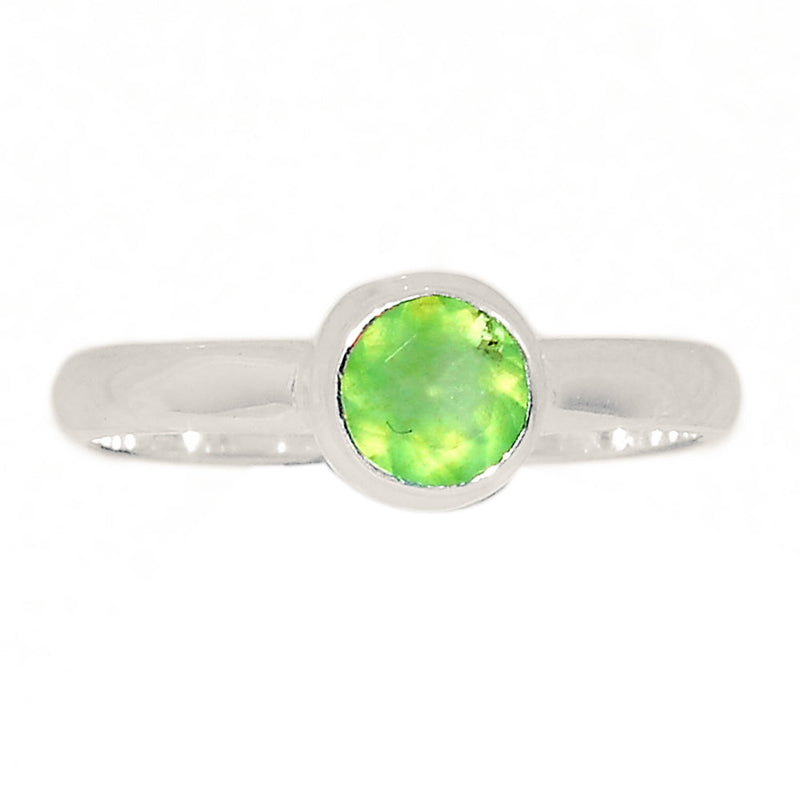 Chrysoprase Faceted Ring - CPFR144