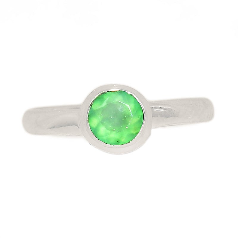 Chrysoprase Faceted Ring - CPFR153