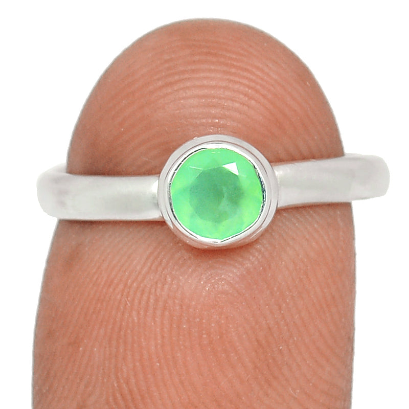 Chrysoprase Faceted Ring - CPFR157