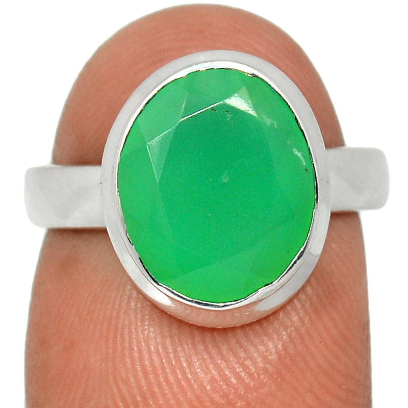 Chrysoprase Faceted Ring - CPFR158