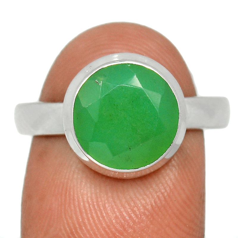 Chrysoprase Faceted Ring - CPFR159