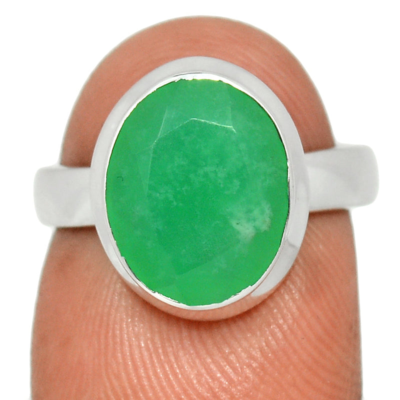 Chrysoprase Faceted Ring - CPFR160
