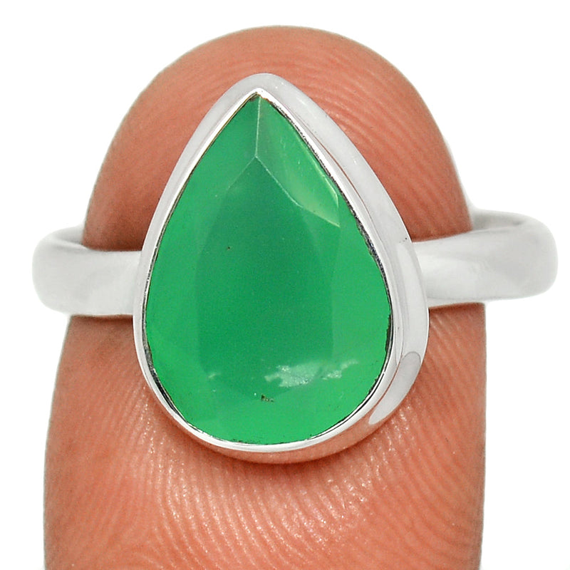 Chrysoprase Faceted Ring - CPFR162