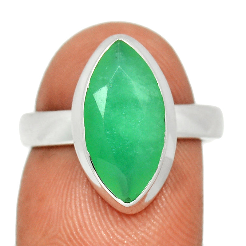 Chrysoprase Faceted Ring - CPFR164