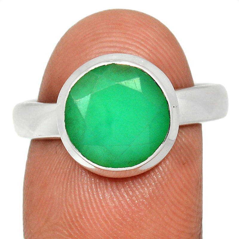 Chrysoprase Faceted Ring - CPFR166