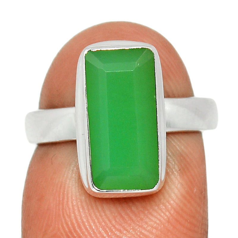 Chrysoprase Faceted Ring - CPFR167