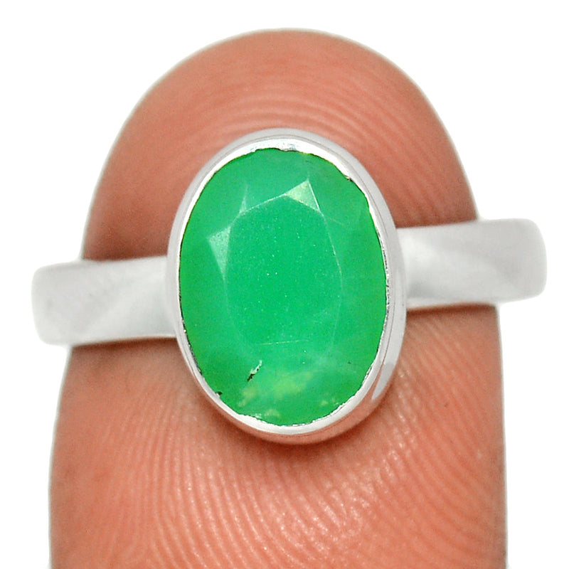 Chrysoprase Faceted Ring - CPFR168