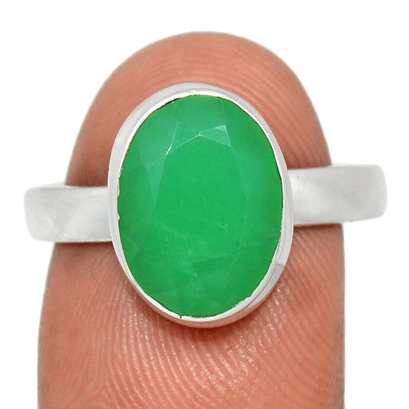 Chrysoprase Faceted Ring - CPFR169