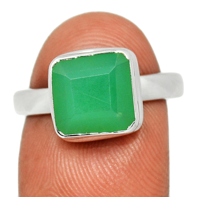 Chrysoprase Faceted Ring - CPFR170