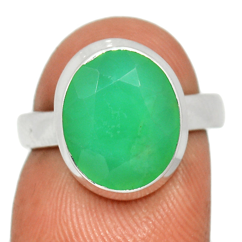 Chrysoprase Faceted Ring - CPFR171