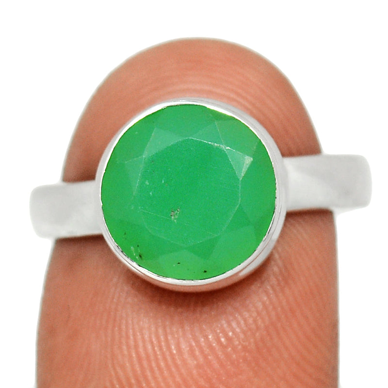 Chrysoprase Faceted Ring - CPFR172
