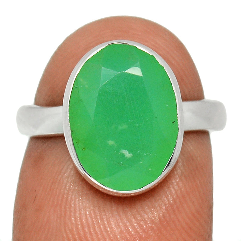 Chrysoprase Faceted Ring - CPFR173