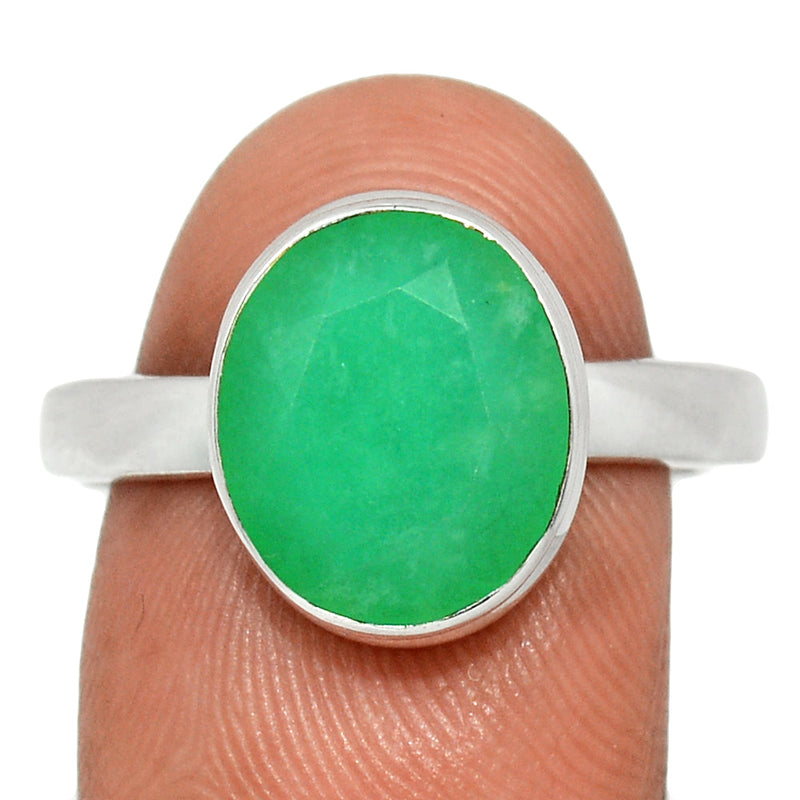 Chrysoprase Faceted Ring - CPFR174
