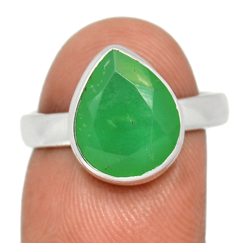 Chrysoprase Faceted Ring - CPFR175