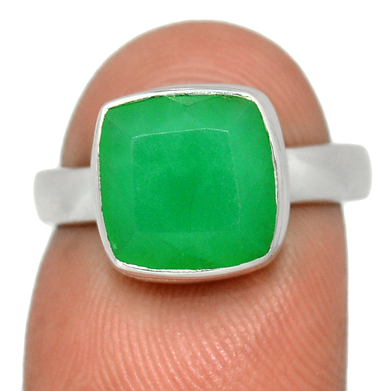 Chrysoprase Faceted Ring - CPFR176