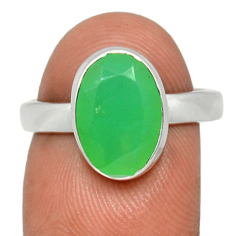 Chrysoprase Faceted Ring - CPFR178