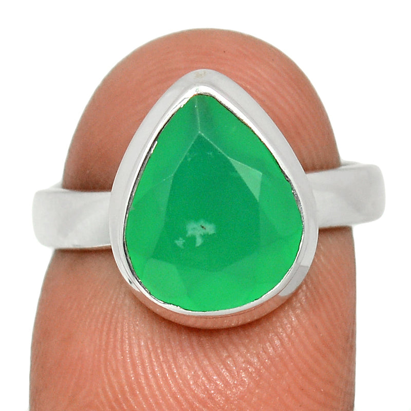 Chrysoprase Faceted Ring - CPFR179