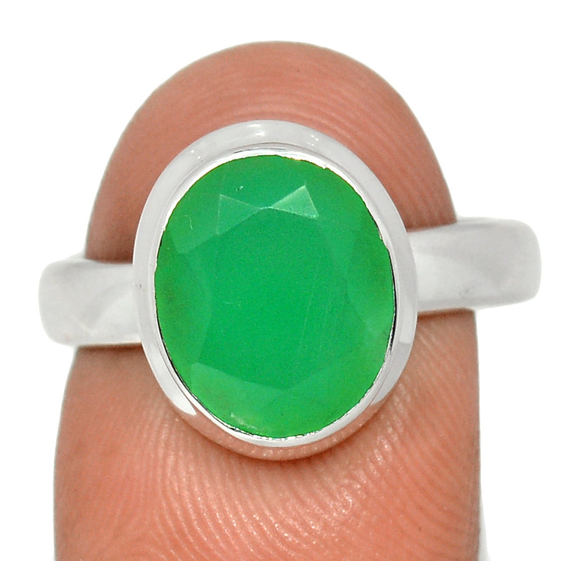 Chrysoprase Faceted Ring - CPFR180