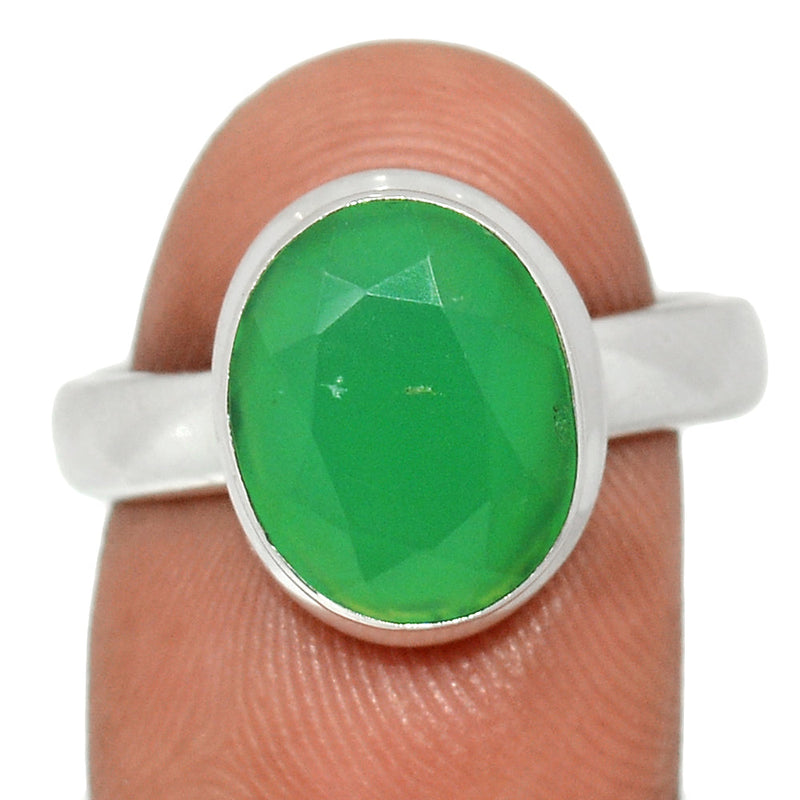 Chrysoprase Faceted Ring - CPFR181