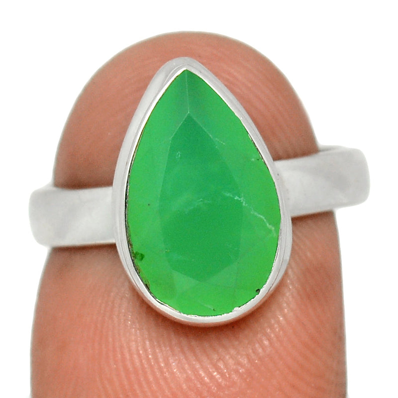 Chrysoprase Faceted Ring - CPFR183