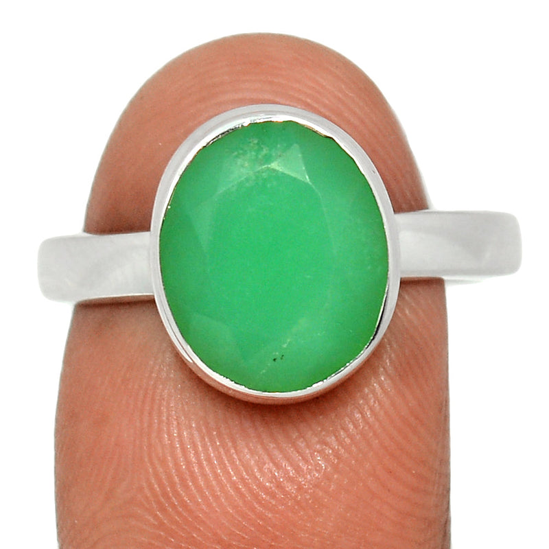 Chrysoprase Faceted Ring - CPFR185