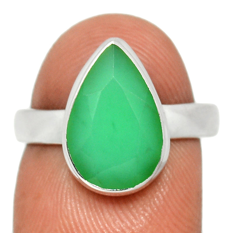 Chrysoprase Faceted Ring - CPFR186