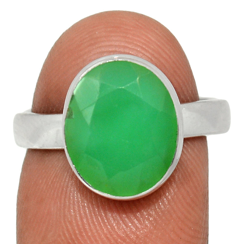Chrysoprase Faceted Ring - CPFR188