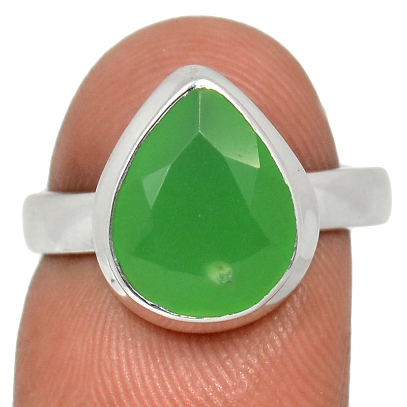 Chrysoprase Faceted Ring - CPFR189