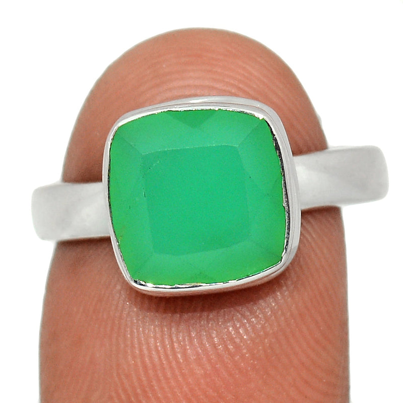 Chrysoprase Faceted Ring - CPFR190