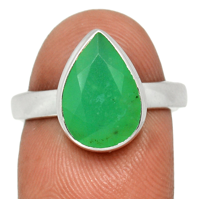 Chrysoprase Faceted Ring - CPFR191