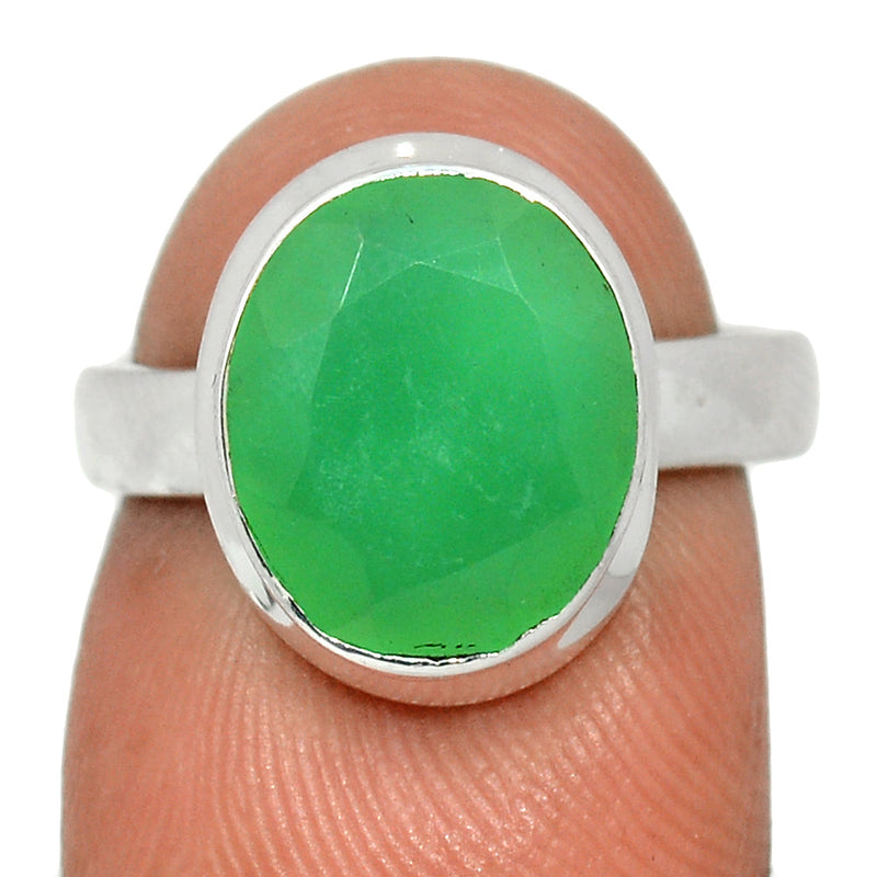 Chrysoprase Faceted Ring - CPFR192