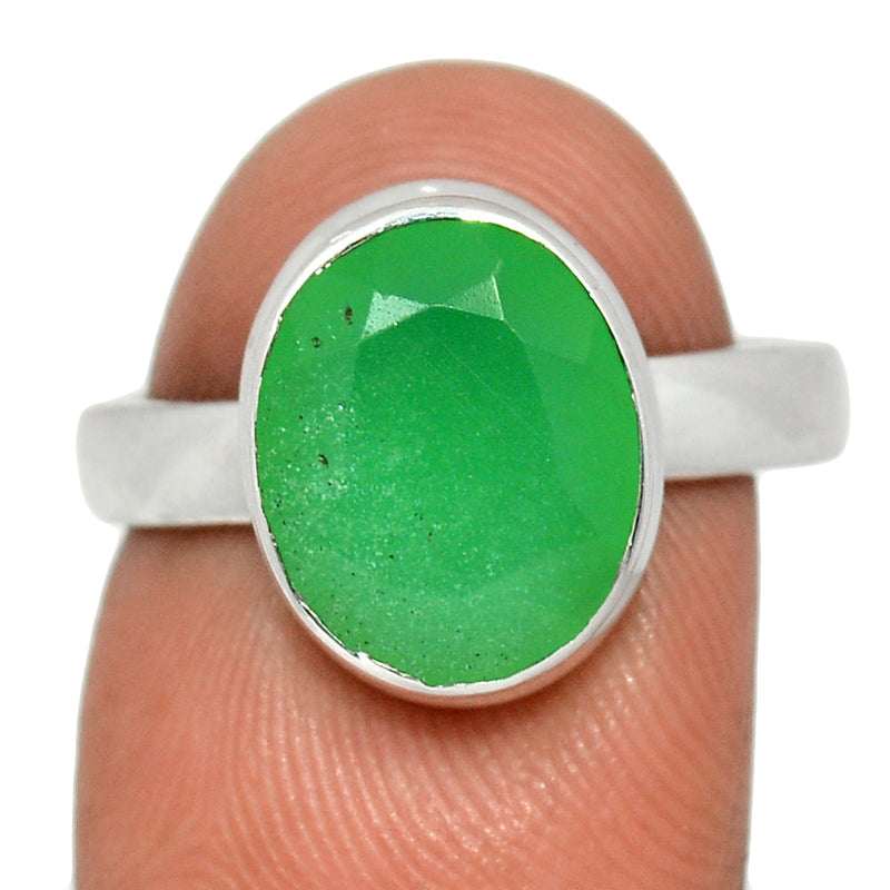 Chrysoprase Faceted Ring - CPFR193