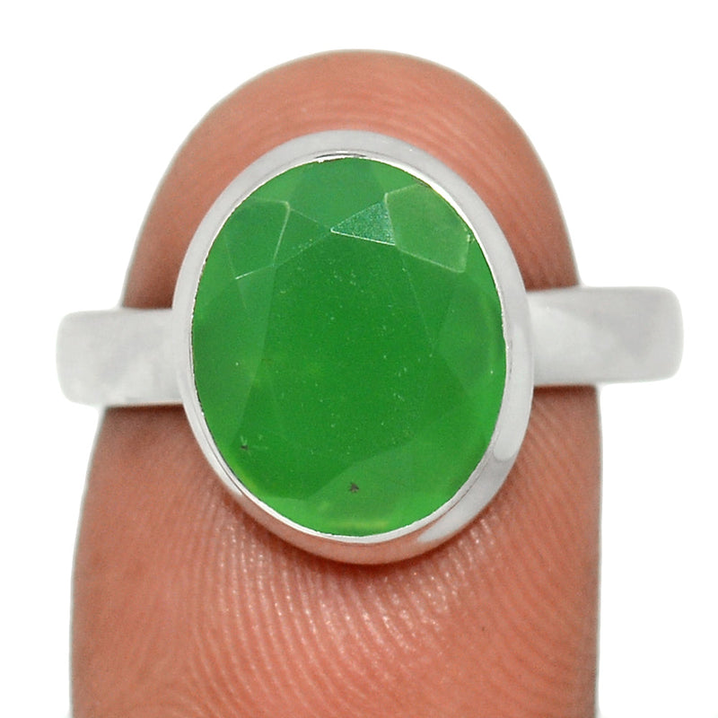 Chrysoprase Faceted Ring - CPFR194