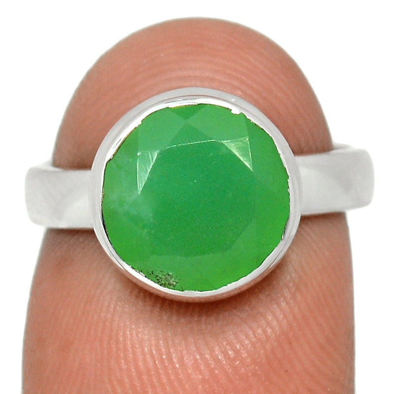Chrysoprase Faceted Ring - CPFR197
