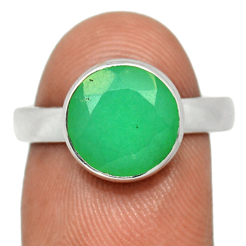 Chrysoprase Faceted Ring - CPFR198