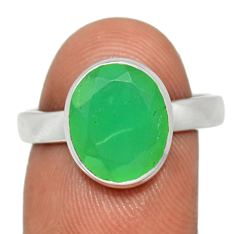Chrysoprase Faceted Ring - CPFR199