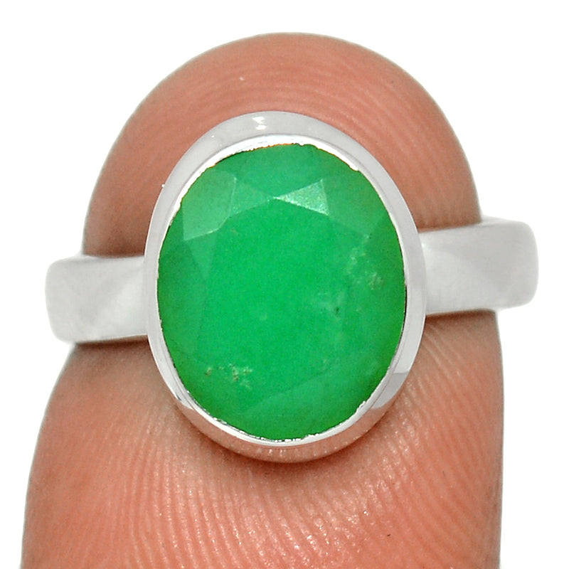 Chrysoprase Faceted Ring - CPFR201