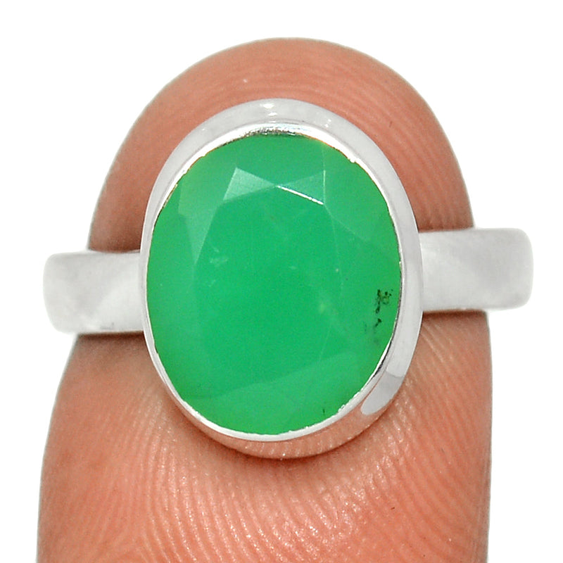 Chrysoprase Faceted Ring - CPFR202