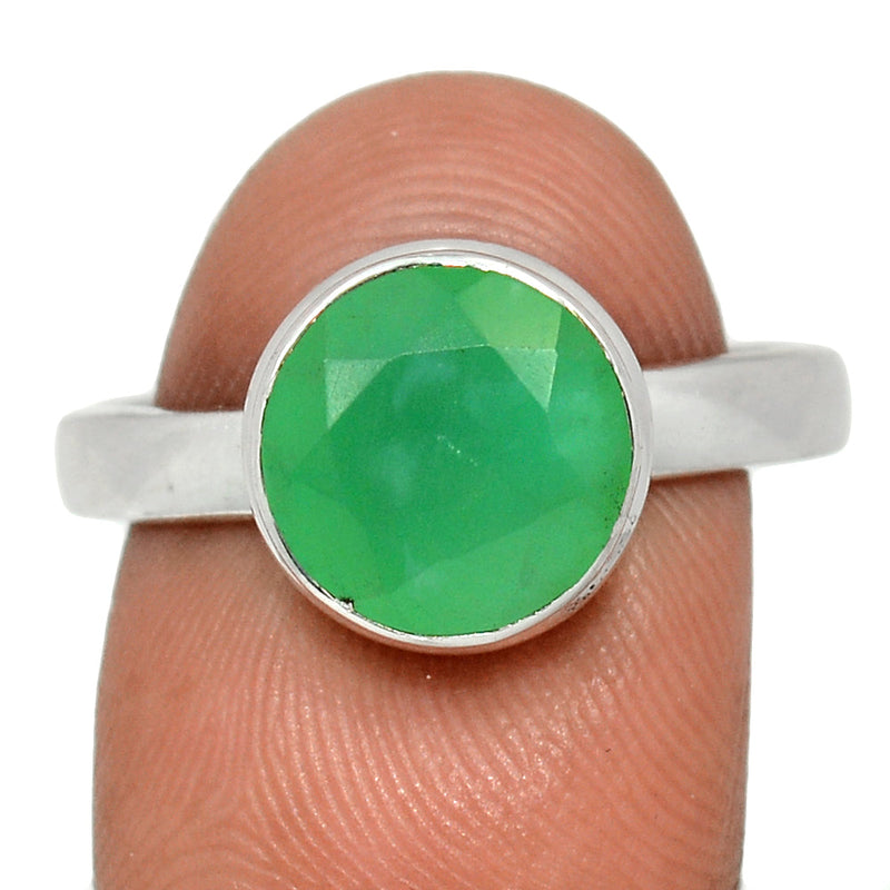 Chrysoprase Faceted Ring - CPFR203